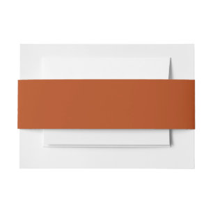 Solid rust brown invitation belly band