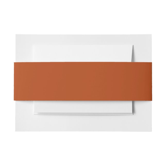 Solid rust brown invitation belly band (Front Example)