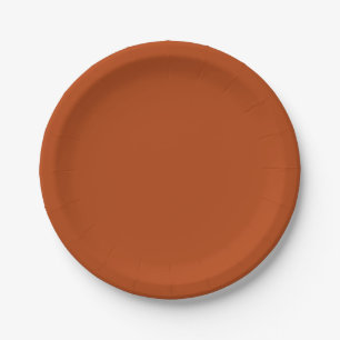 Solid rust brown paper plate