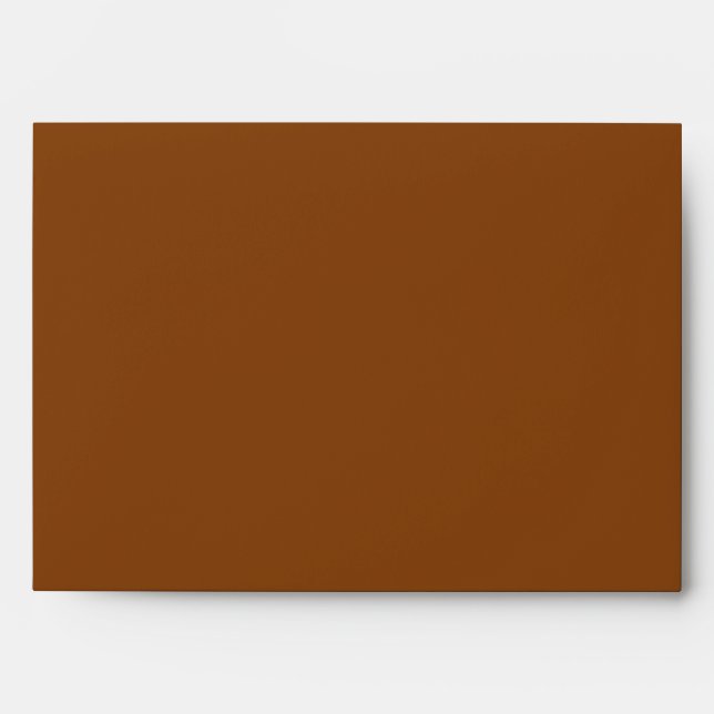 Solid Rustic Copper Brown Wedding Envelope (Front)