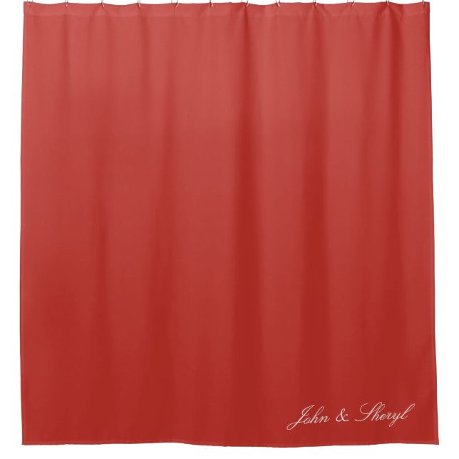 Solid Rustic Red Minimalist Shower Curtain (Front)