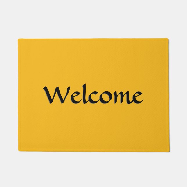 Solid Saffron Yellow Doormat (Front)