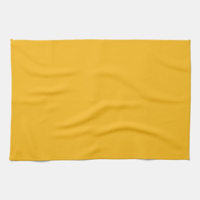 Solid Saffron Yellow / Gold Tea Towel (Horizontal)