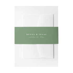 Solid Sage Green Wedding Invitation Belly Band
