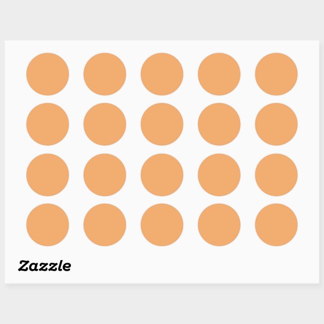 Solid sandy brown pale orange classic round sticker (Sheet)