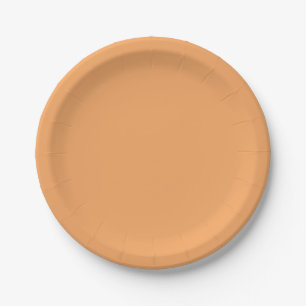 Solid sandy brown pale orange paper plate