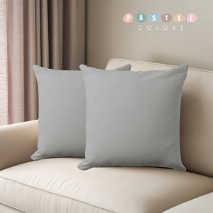 Solid Soft Light Gray Pastel Steel Grey Color Cushion