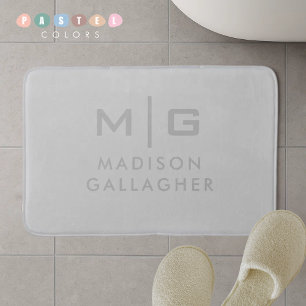 Solid Soft Light Grey Pastel Steel Grey Colour Bath Mat