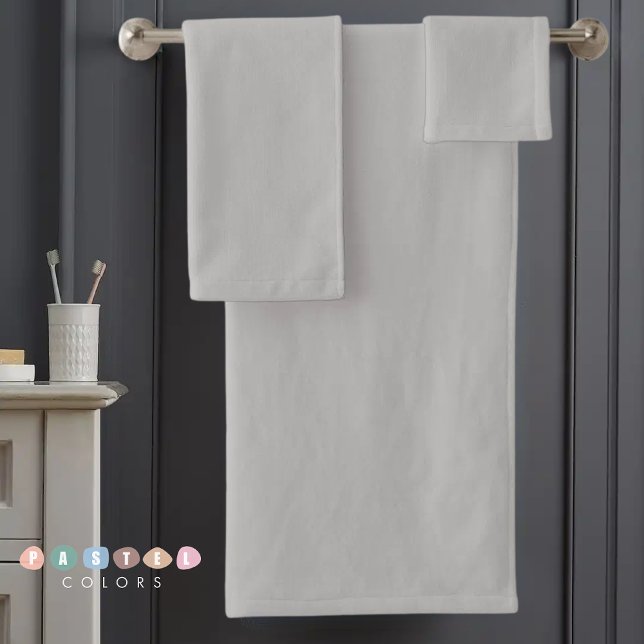 Solid Soft Light Grey Pastel Steel Grey Colour Bath Towel Set (Solid Soft Light Gray Pastel Steel Grey Color Bath Towel Set)