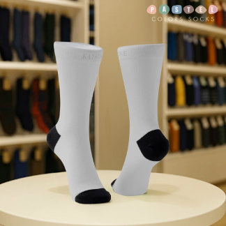 Solid Soft Light Grey Pastel Steel Grey Colour Socks