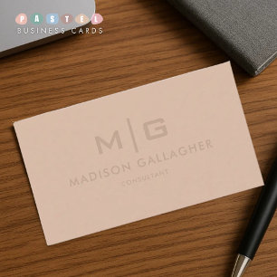 Solid Soft Light Paste Peach Beige Pink Colour Business Card