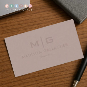 Solid Soft Light Paste Pinkish Purple Brown Colour Business Card