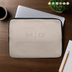 Solid Soft Light Paste Tan Beige Brown Color Laptop Sleeve