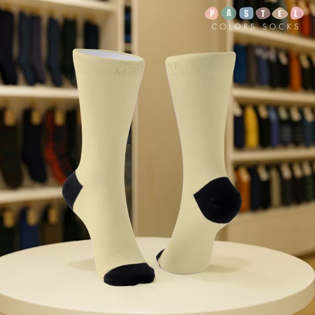 Solid Soft Light Pastel Banana Yellow Colour  Socks (Solid Soft Light Pastel Banana Yellow Color Socks
)