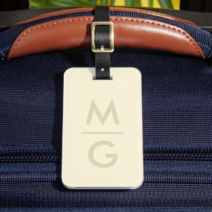 Solid Soft Light Pastel Beige Cream Yellow Color Luggage Tag