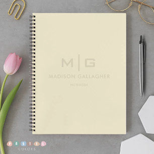 Solid Soft Light Pastel Beige Cream Yellow Color Notebook