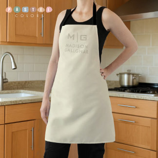 Solid Soft Light Pastel Beige Cream Yellow Colour Apron