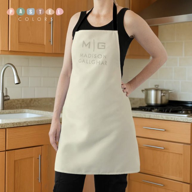 Solid Soft Light Pastel Beige Cream Yellow Colour Apron (Solid Soft Light Pastel Beige Cream Yellow Color Apron
)