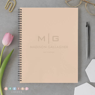 Solid Soft Light Pastel Beige Cream Yellow Colour Notebook
