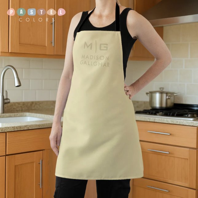 Solid Soft Light Pastel Beige Lemon Yellow Colour Apron (Solid Soft Light Pastel Beige Lemon Yellow Color Apron
)