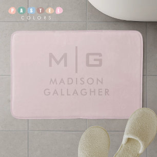 Solid Soft Light Pastel Beige Peach Pink Colour  Bath Mat
