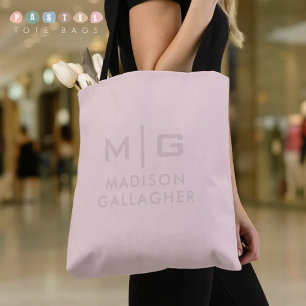Solid Soft Light Pastel Beige Pink Colour Tote Bag