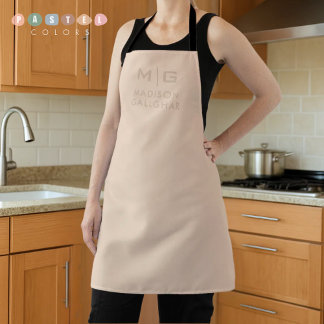 Solid Soft Light Pastel Cream Beige Yellow Colour Apron