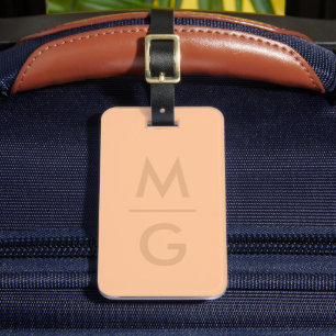 Solid Soft Light Pastel Dark yellow Orange Color  Luggage Tag