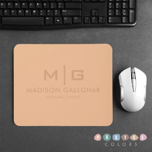 Solid Soft Light Pastel Dark Yellow Orange Colour Mouse Pad
