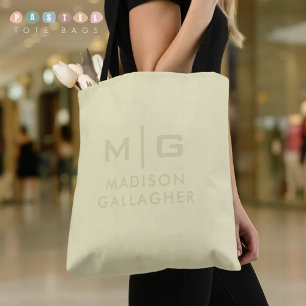 Solid Soft Light Pastel Lemon Green Yellow Colour Tote Bag