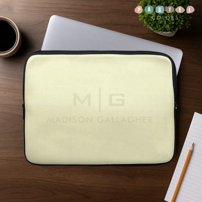 Solid Soft Light Pastel Lemon Yellow Colour Laptop Sleeve (Solid Soft Light Pastel Lemon Yellow Color Laptop Sleeve
)