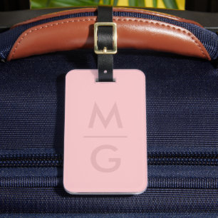 Solid Soft Light Pastel Peach Salmon Pink Colour  Luggage Tag