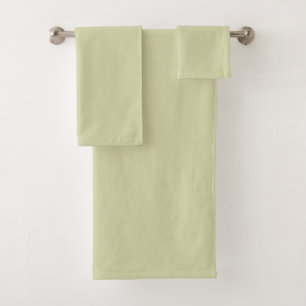Solid Soft Light Pastel Sage Moss Green Color Bath Towel Set