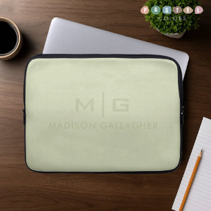 Solid Soft Light Pastel Sage Moss Green Color Laptop Sleeve