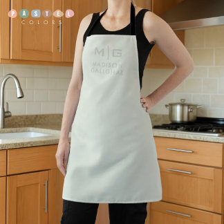 Solid Soft Light Pastel Sage Moss Green Colour Apron