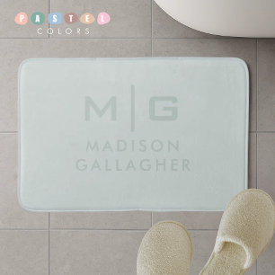 Solid Soft Light Pastel Sage Moss Green Colour Bath Mat