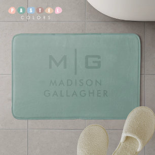 Solid Soft Light Pastel Sage Moss Green Colour Bath Mat