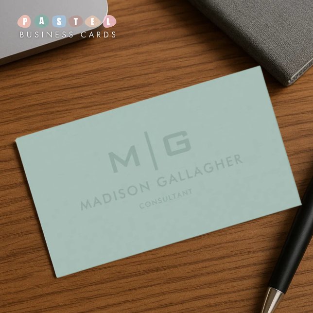 Solid Soft Light Pastel Sage Moss Green Colour Business Card (Solid Soft Light Pastel Sage Moss Green Color Business Card
)