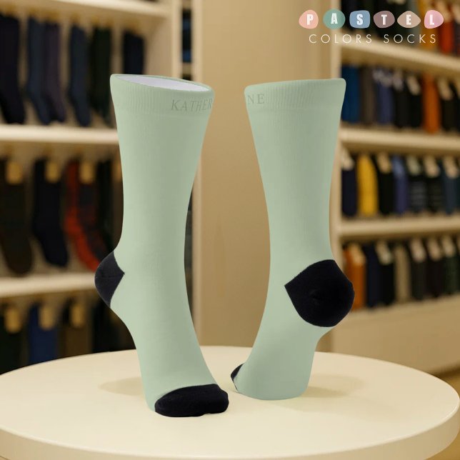 Solid Soft Light Pastel Sage Moss Green Colour Socks (Solid Soft Light Pastel Sage Moss Green Color Socks
)