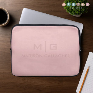 Solid Soft Light Pastel Salmn Peach Pink Color Laptop Sleeve