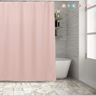 Solid Soft Light Pastel Salmon Peach Pink Colour Shower Curtain