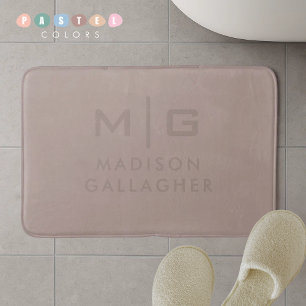 Solid Soft Light Pastel Tan Cotta Beige Colour  Bath Mat