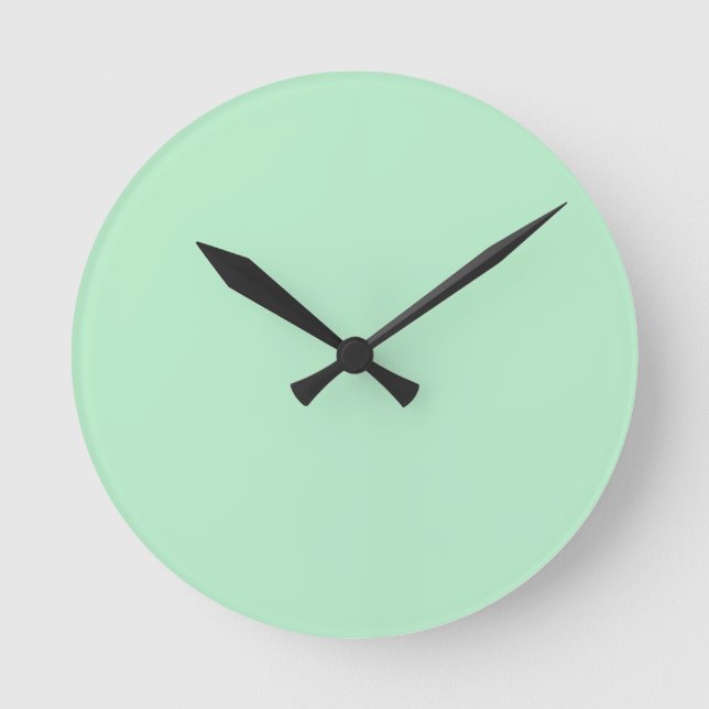 Solid Soft Mint Green Wall Clock (Front)