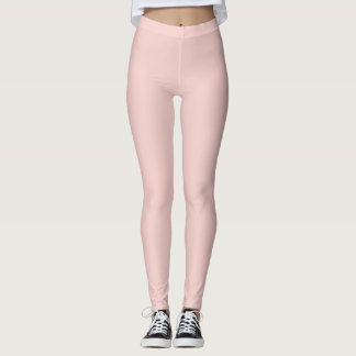 Solid Soft Pastel Pink Leggings Minimalist Athleis