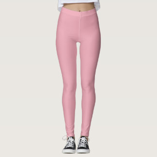 Solid Soft Pastel Pink Leggings Minimalist Athleis