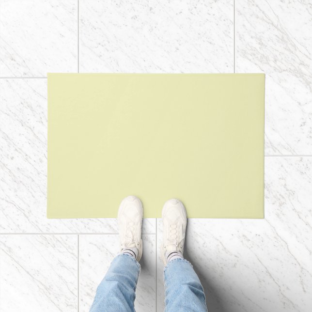 Solid Soft Pastel Yellow Door Mat (Indoor)