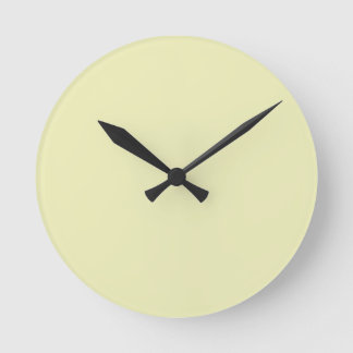 Solid Soft Pastel Yellow Wall Clock