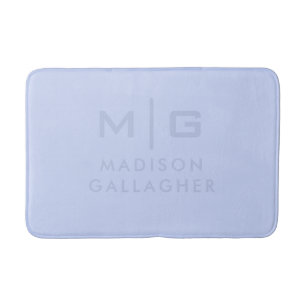 Solid Soft Sky Light Pastel Baby Blue Color  Bath Mat