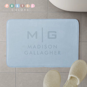 Solid Soft Sky Light Pastel Baby Blue Colour  Bath Mat