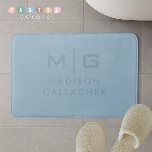 Solid Soft Sky Light Pastel Baby Blue Colour  Bath Mat